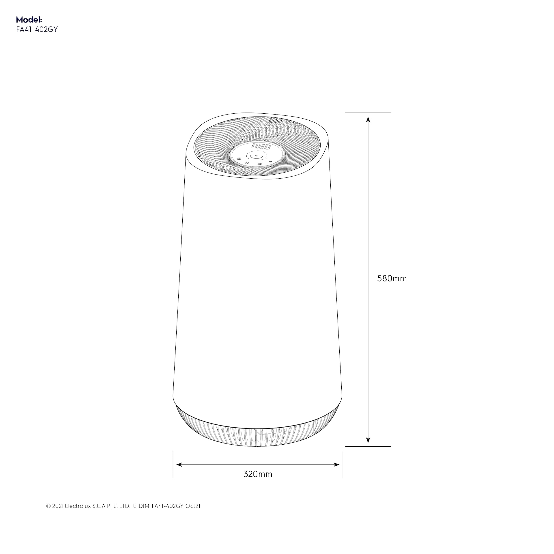 Flow A4 air purifier (53m2) FA41402GY Electrolux Hong Kong