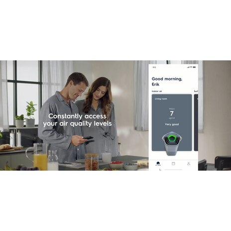 Pure A9 空氣清淨機配備高效五重過濾系統，適用於60 平方米的空間。